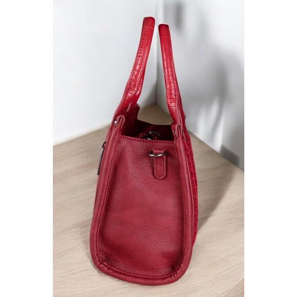 Wrangler Croc Print Tote/Crossbody - Burgundy *NEW in Package* - Picture 3 of 4